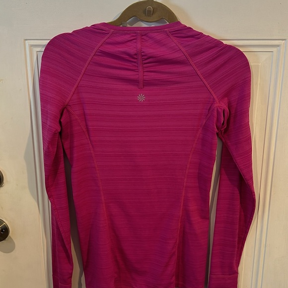 ATHLETA ATHLETIC HALF ZIP PULLOVER, size XS..color is fuschia. - Picture 4 of 4